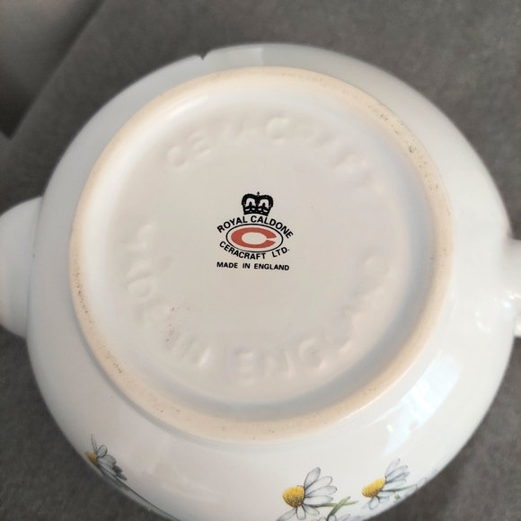 Royal Caldone Floral Teapot Botanical Chamomile Dogwood England Cottage - Picture 6 of 11